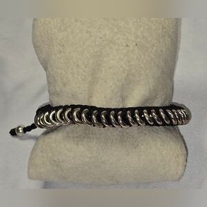 Links of‎ London Silver and Black Authentic Sweetie Friendship Bracelet